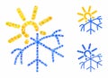 Sun melting snowflake Mosaic Icon of Spheric Items