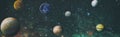 Sun, mercury, Venus, planet earth, Mars, Jupiter, Saturn, Uranus, Neptune. Solar system planet, comet, sun and star. Elements of