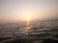 sun in the middle sea.