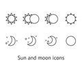 Sun and moon icons