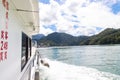 Sun Moon Lake, Nantou with boats, nature, lake and buddhist architecture in Nantou, Taiwan