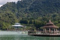 Sun Moon Lake, Nantou with boats, nature, lake and buddhist architecture in Nantou, Taiwan