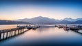 Sun Moon Lake at sunrise in Nantou, Taiwan Royalty Free Stock Photo