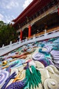 Sun Moon Lake, Taiwan - May 24, 2023: The enchanting Wenwu Temple at Sun Moon Lake, Taiwan, astounds with its grand architecture,