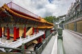 Sun Moon Lake, Taiwan - May 24, 2023: The enchanting Wenwu Temple at Sun Moon Lake, Taiwan, astounds with its grand architecture,