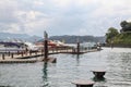 Sun moon lake ,Taiwan-October 13,2018:The ferry speed boat at the Sun Moon Lake harbour .Tourist are used to ferry passengers to 3