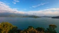 Sun Moon Lake view in a sunny day with blue sky Royalty Free Stock Photo