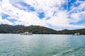 Sun Moon Lake, Nantou with boats, nature, lake and buddhist architecture in Nantou, Taiwan