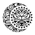 Sun and moon maori style tattoo sketch.