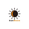 Sun moon night day 24 hour symbol vector