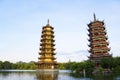 Sun and Moon Pagodas, Guilin, China Royalty Free Stock Photo