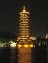 The sun and moon tower in Guilin Royalty Free Stock Photo