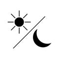 Sun and moon vector icon. Day and night symbol