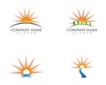 Sun nature logos and symbol design icon