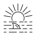 sun, ocean, sunshine, sunrise icon