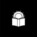 Sun in an open book for logo design illustration on black background Royalty Free Stock Photo