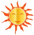 Sun openwork smiley smiling hot summer vector