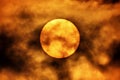 Sun and orange clouds sunset observing Royalty Free Stock Photo