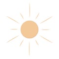 The sun. An orange star. The heavenly body. Color vector illustration. Boho style. Ultraviolet rays. Weather forecast. Royalty Free Stock Photo