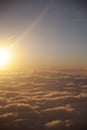 Sun over clouds in the air. God power. Royalty Free Stock Photo