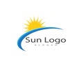 Sun over horizon logos and symbols template vector