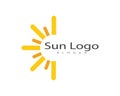 Sun over horizon logos and symbols template vector