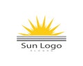 Sun over horizon logos and symbols template vector