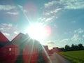Sun over a house Royalty Free Stock Photo