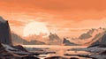 Surreal Mountain Landscape Painting: Alien Worlds Inspired Artwork
