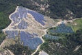 Sun panels in the mountains along Durance River, Hautes-Alpes, France Royalty Free Stock Photo