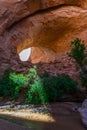 Sun peeking through the Jacob Hamblin Arch Royalty Free Stock Photo