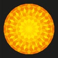 Sun from a Penrose Pattern On Black Background Royalty Free Stock Photo