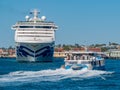 Sun Princess cruise ship leaving the city of Fremantle Royalty Free Stock Photo