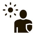 Sun Protected Man Icon Vector Glyph Illustration Royalty Free Stock Photo