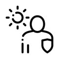 Sun Protected Man Icon Vector Outline Illustration Royalty Free Stock Photo