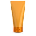 Sun protection cream or lotion tube isolated on white. Plastic blank mockup container for gel, lotion.cosmetics etc.