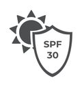 Sun protection glyph icon Ultraviolet shield