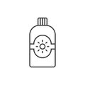 Sun protection icon in flat style. Sunblock cream vector illustration on white isolated background. Spf care business concept Royalty Free Stock Photo