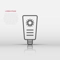 Sun protection icon in flat style. Sunblock cream vector illustration on white isolated background. Spf care business concept Royalty Free Stock Photo