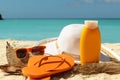 Sun protection items Royalty Free Stock Photo