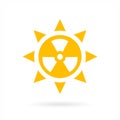 Sun radiation vector icon