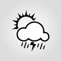 Sun with rain icon,vector best flat icon Royalty Free Stock Photo