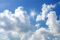 Sun ray light on blue sky nature Royalty Free Stock Photo