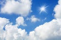 Sun ray light on blue sky nature Royalty Free Stock Photo