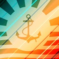 Sun rays backdrop with anchor icon