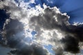 Sun rays behind clouds Royalty Free Stock Photo