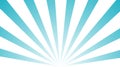 Sun rays blue and white vector background. Radiant skyburst pattern with light beams, abstract sunshine backdrop for summer, beach Royalty Free Stock Photo