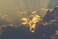 Sun rays breaking through clouds Royalty Free Stock Photo