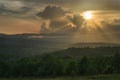 Sun Rays in the Carpathians Royalty Free Stock Photo