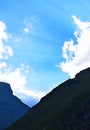 Sun rays through Clouds2, Badrinath, Uttarakhand, India Royalty Free Stock Photo